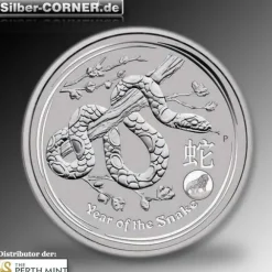 Lunar II - Schlange - 1 Oz Silber Privy Mark 2013 *