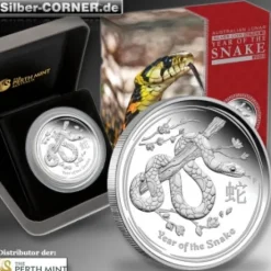 Lunar II - Schlange - 1/2 Oz Silber Proof 2013 + Box + CoA *