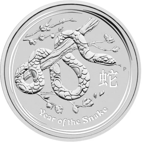 Lunar II Schlange Typeset Silber 2013 *Box +COA*