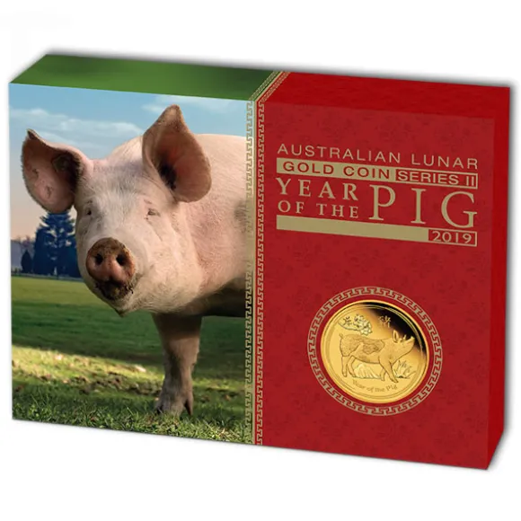 Lunar II - Schwein - 1/4 Oz Gold Proof + Box + COA