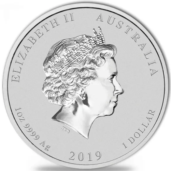Lunar II - Schwein - 1 Oz Silber gilded 2019 +Box +COA*