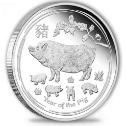 Lunar II - Schwein - 1/2 Oz Silber Proof +Box +COA *