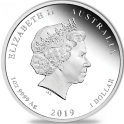 Lunar II - Schwein - 1 Oz Silber Proof farbig 2019 +Box +COA*