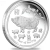 Lunar II - Schwein - 2 Oz Silber Proof + COA *