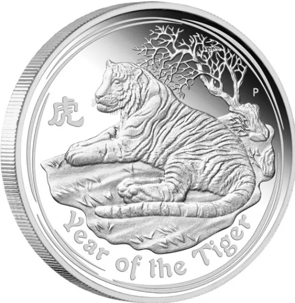 Lunar II - Tiger - 3 Coin Set Silber Proof 2010 +Box +COA *