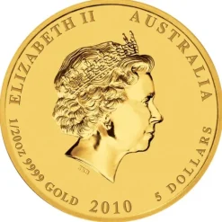 Lunar II - Tiger - 1/20 Oz Gold farbig 2010