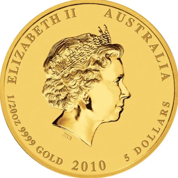 Lunar II - Tiger - 1/20 Oz Gold farbig 2010