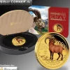 Lunar II Ziege 1/10 Oz farbig Gold + Box + CoA