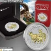 Lunar II Ziege 1 Oz Silber gilded + Box + CoA*