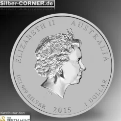 Lunar II Ziege 1 Oz Silber gilded + Box + CoA*