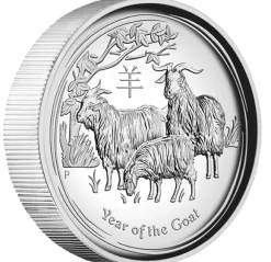 Lunar II Ziege 1 Oz Silber High Relief 2015 + Box + CoA*