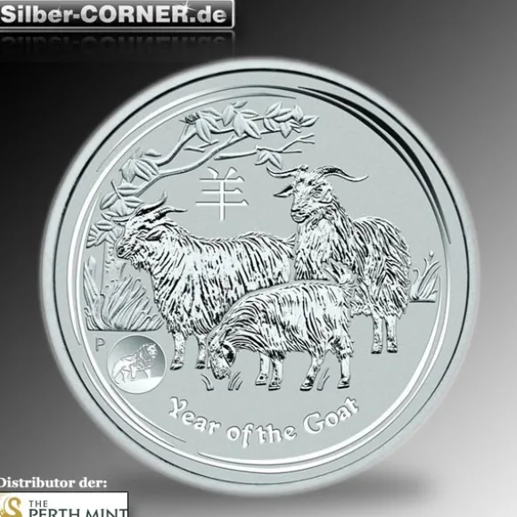 Lunar II - Ziege - Privy Mark 1 Oz Silber 2015*