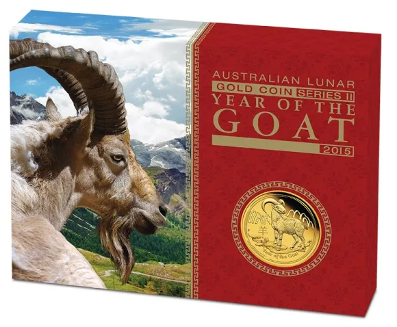 Lunar II - Ziege - 1 Unze Gold Proof 2015 + Box + COA