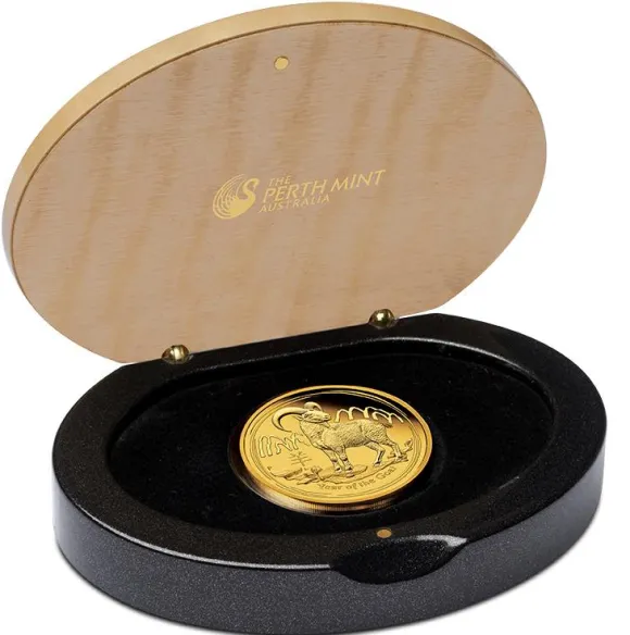 Lunar II - Ziege - 1 Unze Gold Proof 2015 + Box + COA
