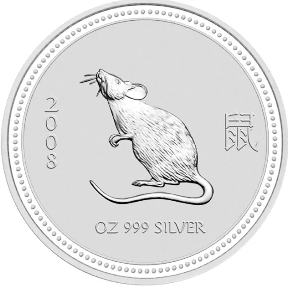 Lunar I Maus 2 Oz Silber 2008*