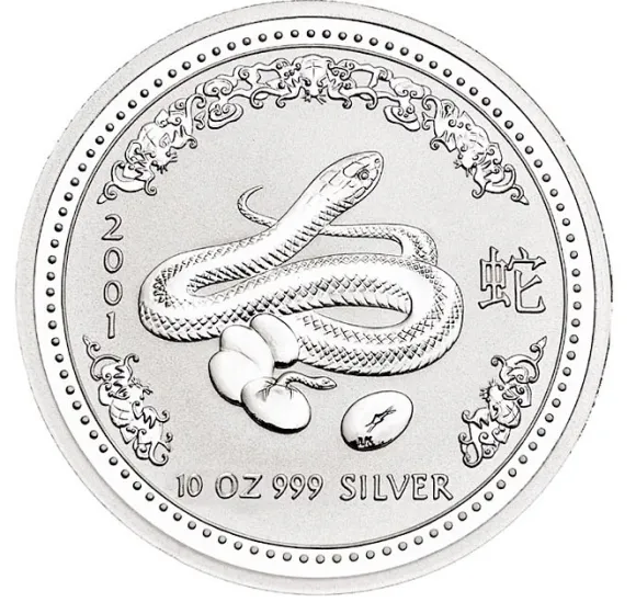 Lunar I Schlange 10 Oz Silber 2001 *