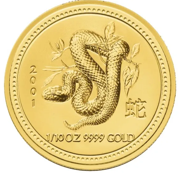Lunar I - Schlange - 1/10 Unze Gold 2001