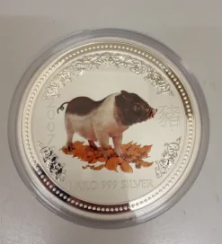 Lunar I - Schwein - 1 Kg Silber farbig 2007*