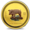 Lunar I - Schwein - 1/2 Oz Gold farbig 2007