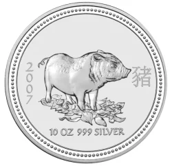 Lunar I Schwein 10 Oz Silber 2007 *