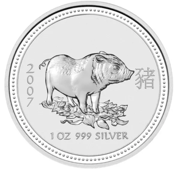 Lunar I - Schwein - 1 Unze Silber 2007*