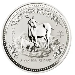 Lunar I Ziege 2 Oz Silber 2003*