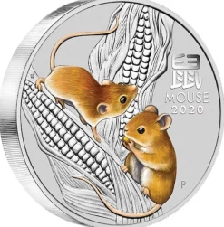 Lunar 3 - Maus - 1 KG Silber farbig 2020 *
