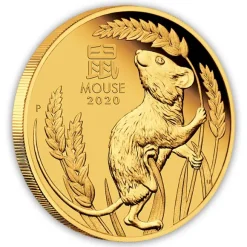 Lunar 3 Maus 1/10 Oz Gold Proof 2020 + Box + COA
