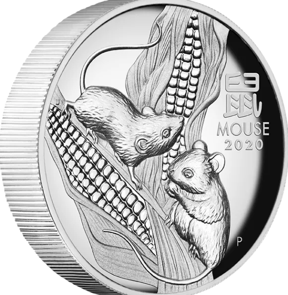 Lunar 3 - Maus - 1 Oz Silber High Relief 2020*