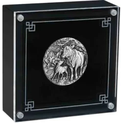 Lunar 3 - Ochse - Antik - 2 Unzen Silber +Box +COA *