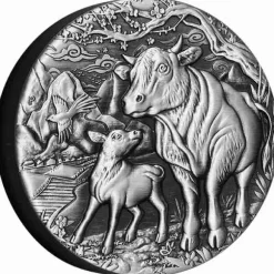 Lunar 3 - Ochse - Antik - 2 Unzen Silber +Box +COA *