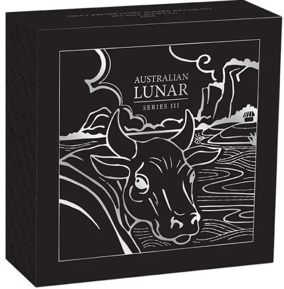 Lunar 3 - Ochse - 1 Oz Silber gilded + Box + Zertifikat*