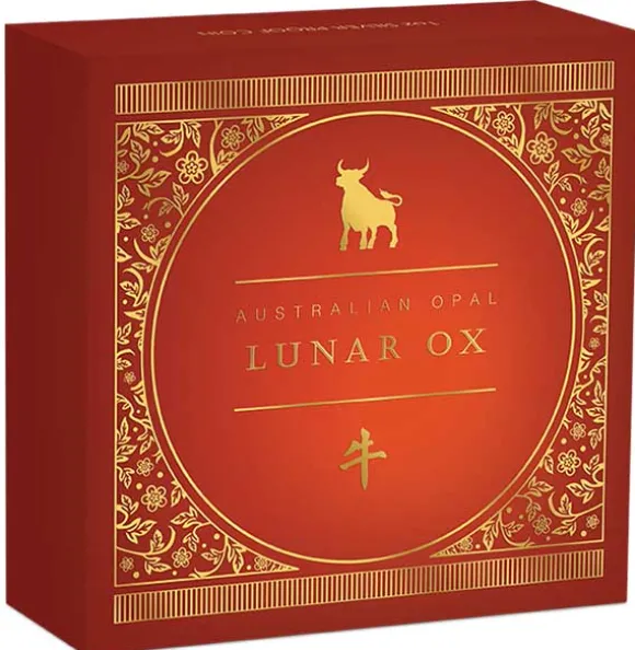 Lunar Opal Ochse 1 Oz Silber Proof 2021 +Box +COA*