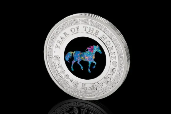 Lunar - Pferd- Opal - 1 Unze Silber 2026 + Box +COA