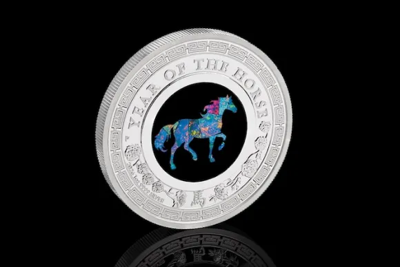 Lunar - Pferd- Opal - 1 Unze Silber 2026 + Box +COA