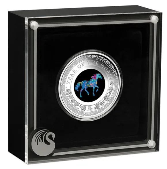 Lunar - Pferd- Opal - 1 Unze Silber 2026 + Box +COA