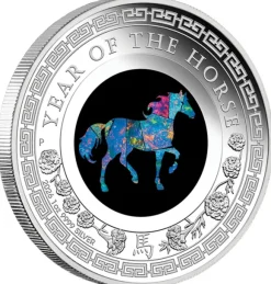 Lunar - Pferd- Opal - 1 Unze Silber 2026 + Box +COA