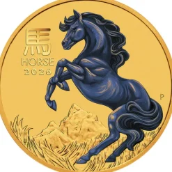 Lunar 3 Pferd 1/10 Oz Gold farbig 2026
