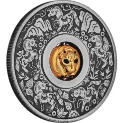 Lunar Pferd Rotating Charm 1 Oz Silber Antik 2026 + Box + COA