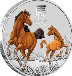 Lunar 3 - Pferd - 1 Unze Silber farbig 2026