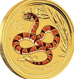 Lunar 2 - Schlange farbig 1/10 Oz Gold