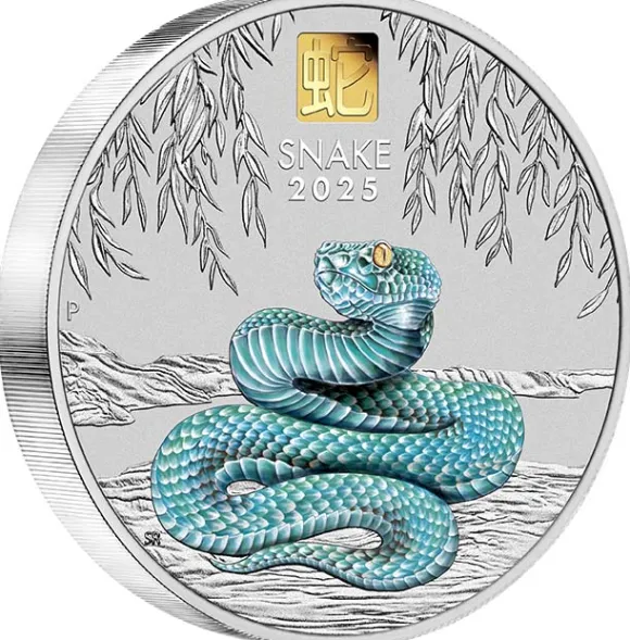 Lunar 3 - Schlange - 1 KG Silber Privy Mark Gold 2025 + Box + COA