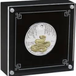 Lunar 3 - Schlange - 1 Oz Silber gilded2025 +Box +COA*
