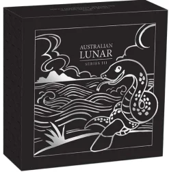 Lunar 3 - Schlange - 2 Unzen Silber Antik + Box + COA 2025