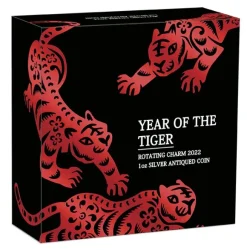 Lunar - Tiger - Rotating 1 Unze Silber 2022 + Box + COA*