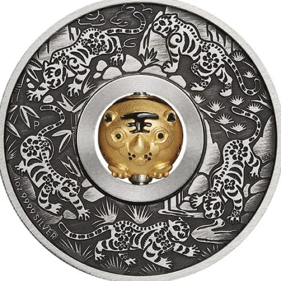 Lunar - Tiger - Rotating 1 Unze Silber 2022 + Box + COA*