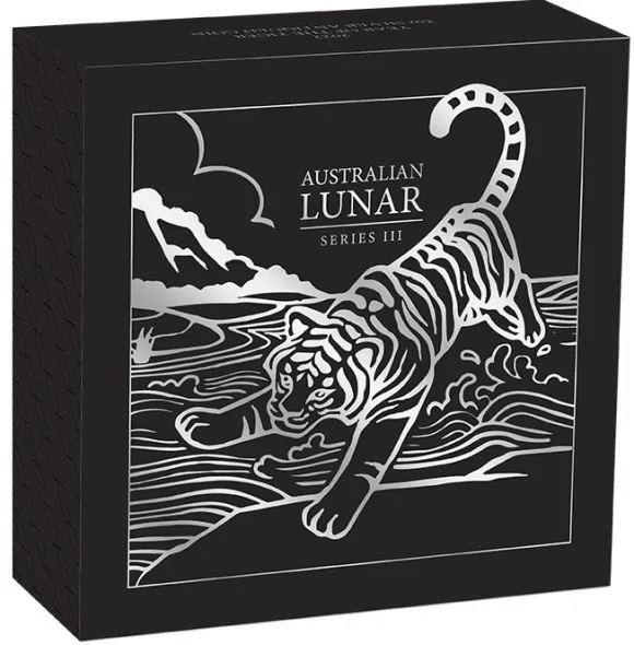 Lunar 3 - Tiger - 2 Unzen Silber Antik 2022 + Box + COA*