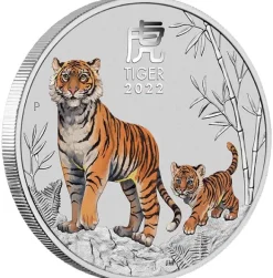 Lunar 3 - Tiger - 2 Unzen Silber - farbig - 2022*