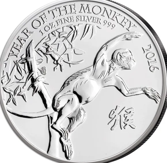 Lunar UK Affe 1 Oz Silber 2016*