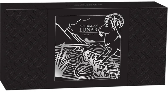 Lunar 3 Ziege 3-Coin Set Silber Proof +Box +COA